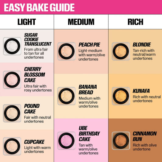 Huda Beauty Easy Bake Loose Baking & Setting Powder Swatch Card