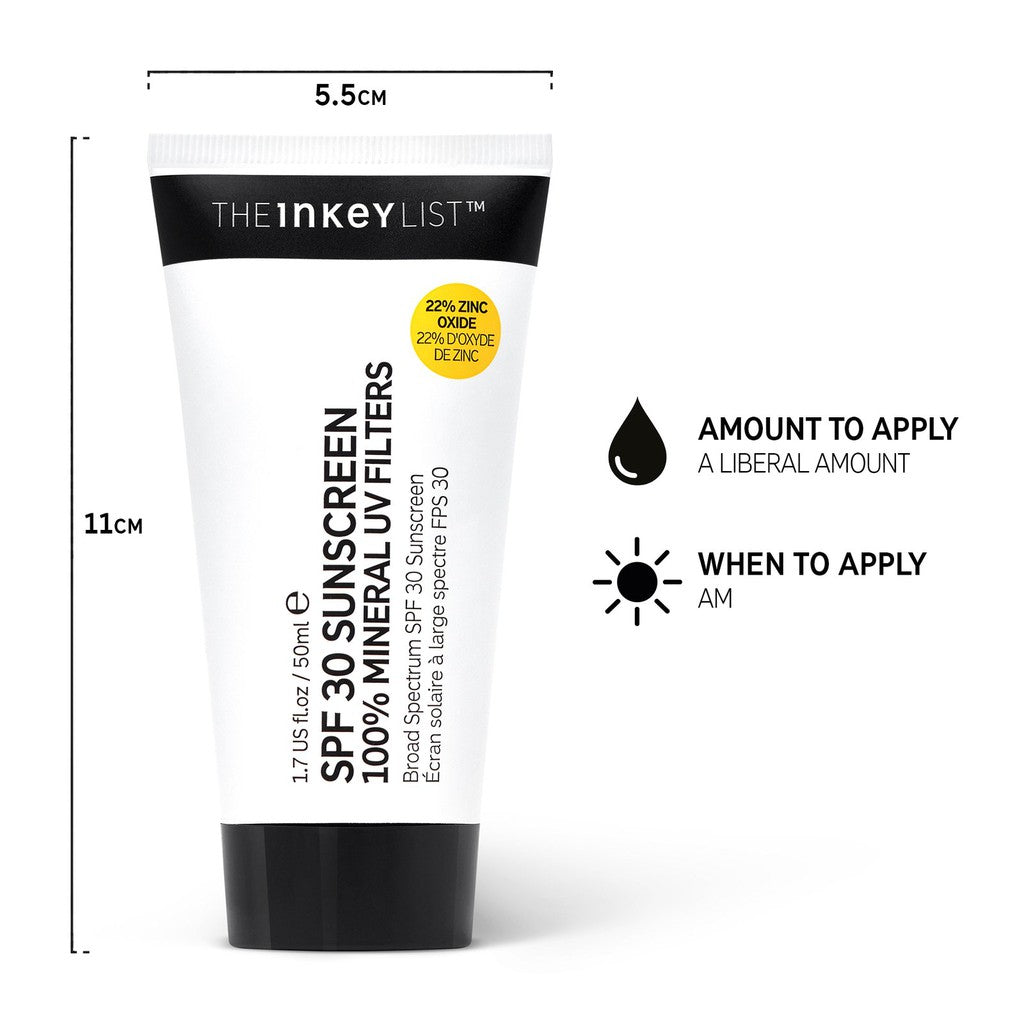 The Inkey List SPF 30 Daily Sunscreen 50ml | Broad Spectrum UVA & UVB | Best for All