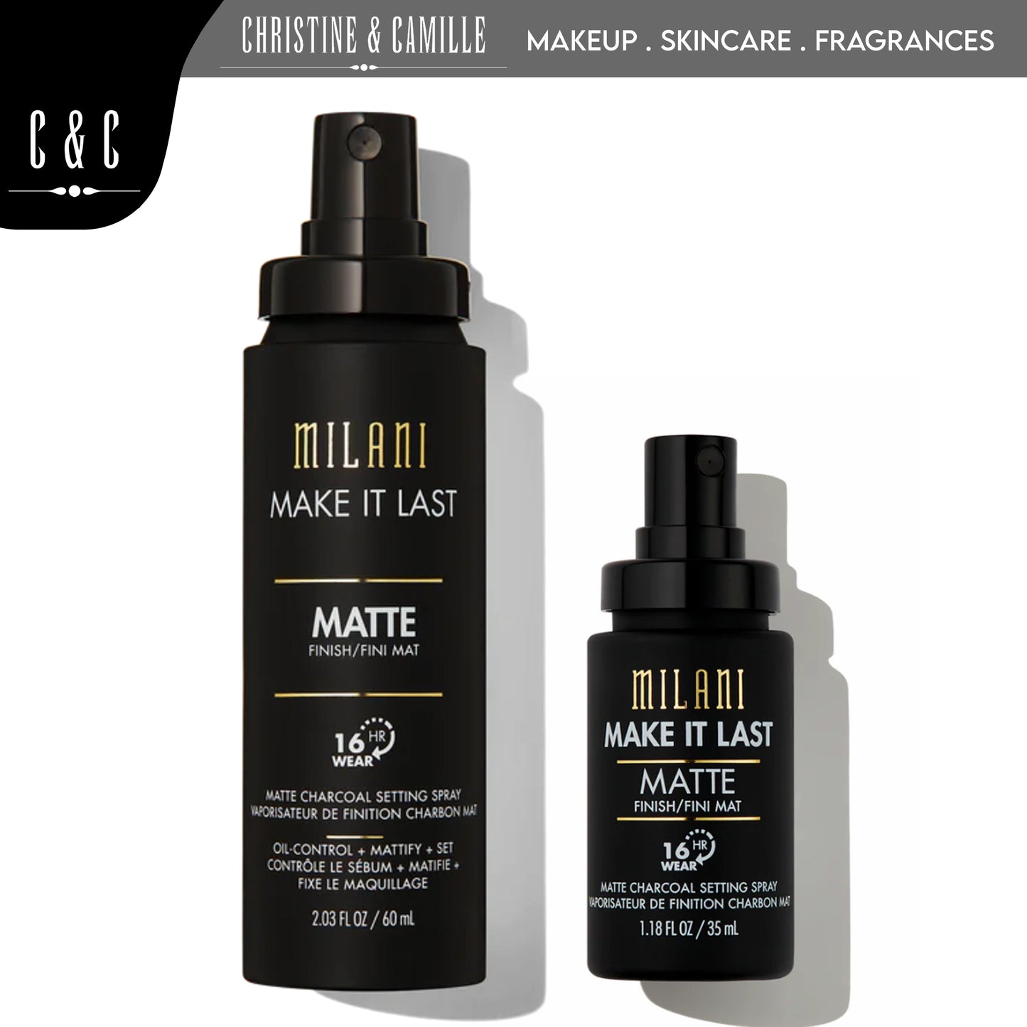 Milani Make It Last Matte Charcoal Finish Spray 60ml