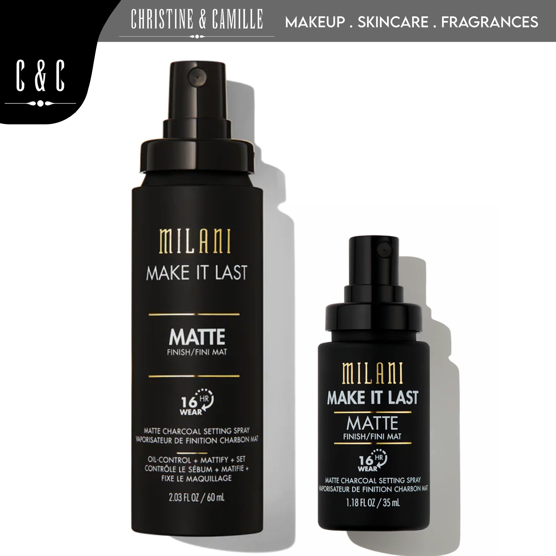 Milani Make It Last Matte Charcoal Finish Spray 60ml