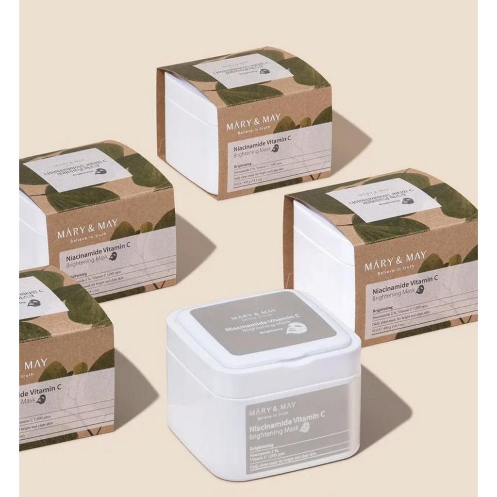 Mary & May Niacinamide Vitamin C Brightening Mask EXP 01.27 | 30 Daily Mask Sheet