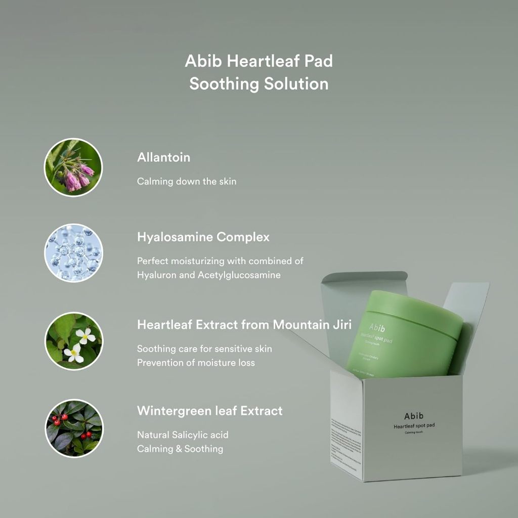 Abib Heartleaf Spot Pad Calming Touch EXP 09.26 | 80 Toner Pads Gently Exfoliates & Calms Skin