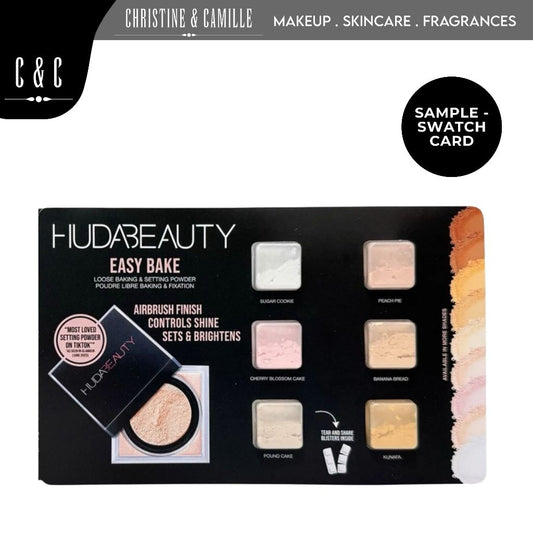 Huda Beauty Easy Bake Loose Baking & Setting Powder Swatch Card