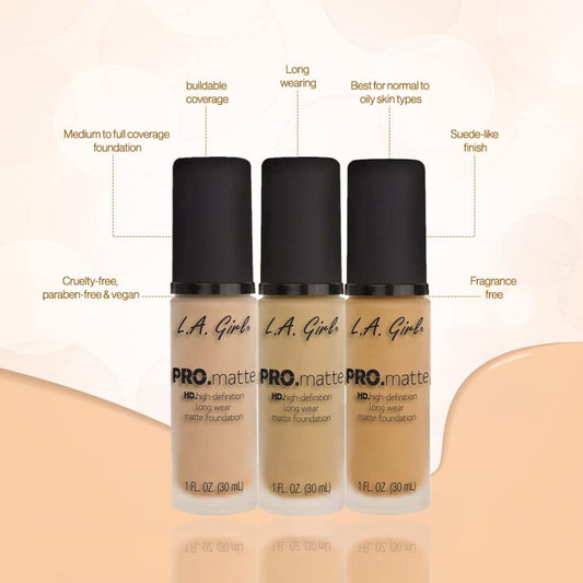 LA Girl Pro Matte Foundation 30ml | Shine-Free Suede-Like Finish