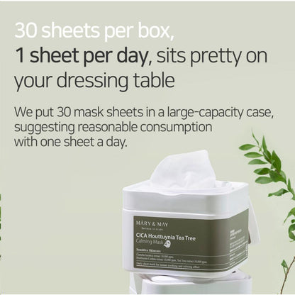 Mary & May Cica Houttuynia Tea Tree Calming Mask EXP 12.26 | 30 Daily Mask Sheet