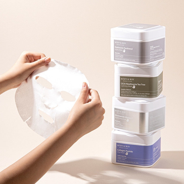 Mary & May Collagen Peptide Vital Mask EXP 01.27 | 30 Mask Sheet Pack | Youth & Glowing