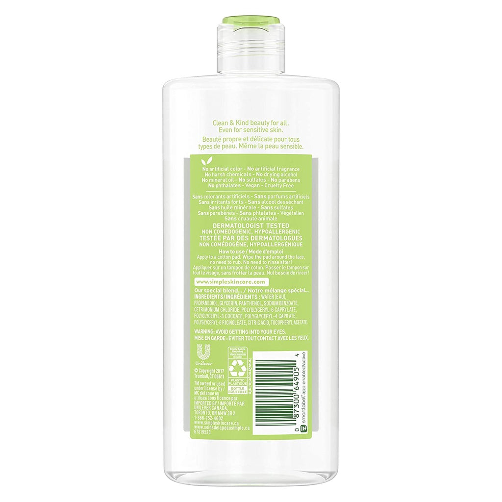 Simple Kind to Skin Micellar Cleansing Water 400ml | For All Skin Types