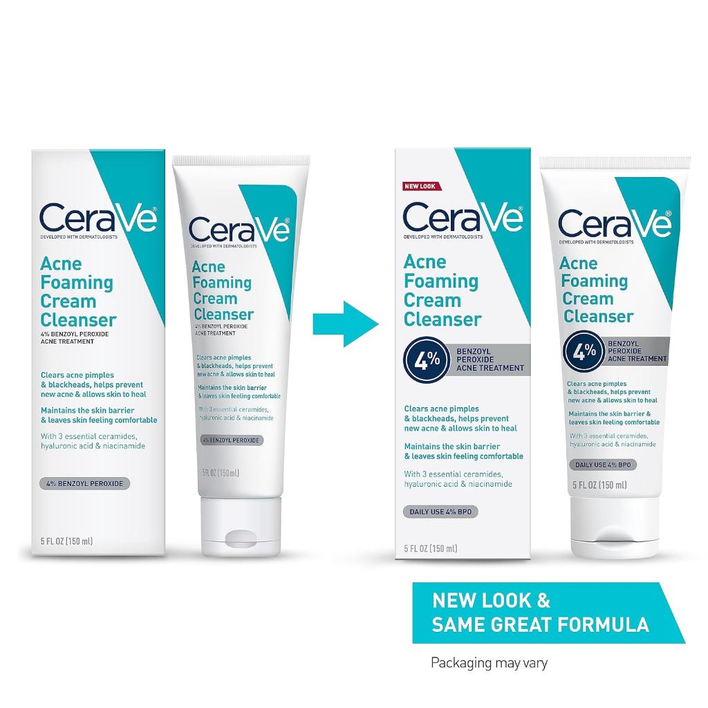 Cerave Acne Foaming Cream Cleanser 150ml EXP 08.27 | Clears Acne & Blackheads