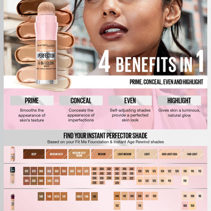 Maybelline Instant Age Rewind Perfector 20ml | US Version | 4-in-1 Glow Makeup