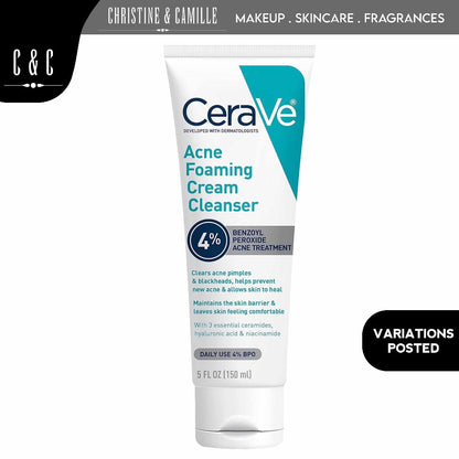 Cerave Acne Foaming Cream Cleanser 150ml EXP 08.27 | Clears Acne & Blackheads