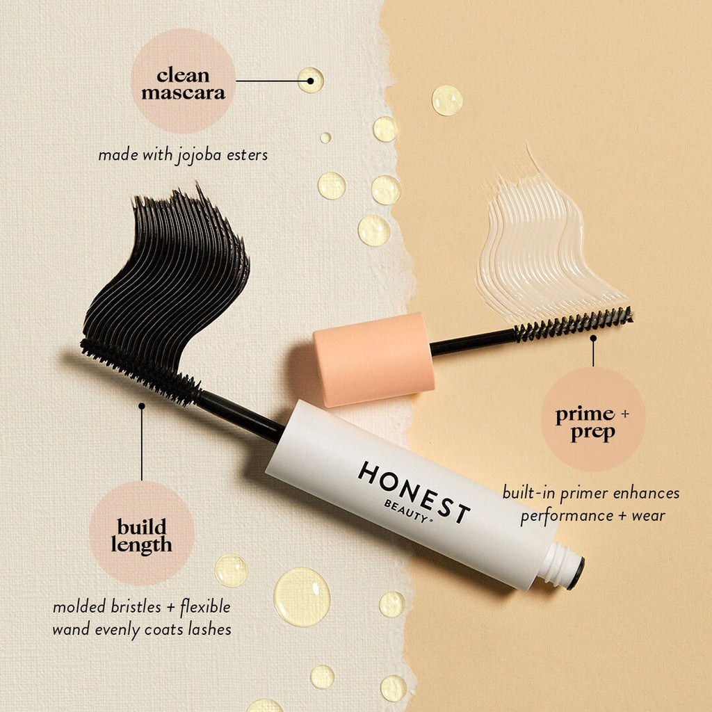 Honest Beauty 2 in 1 Extreme Length Mascara + Lash Primer - BLACK