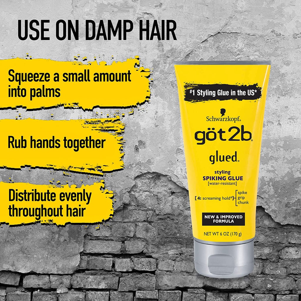 Schwarzkopf Got2B Glued Styling Spiking Glue | Water-Resistant Styling Hair Glue