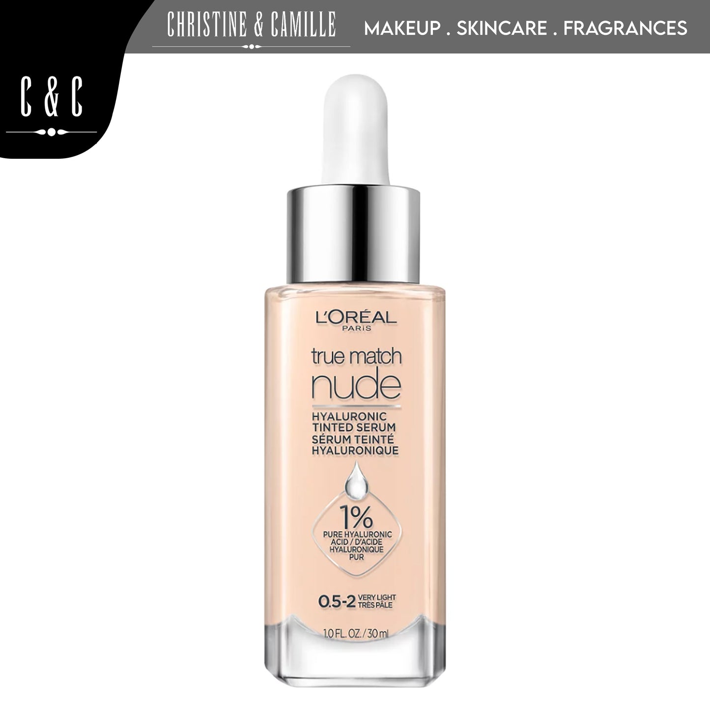 L'Oreal True Match Nude Hyaluronic Tinted Serum Foundation 30ml | Natural & Radiant Finish