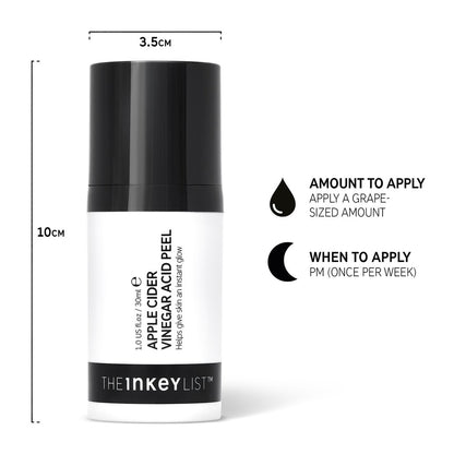 The Inkey List Apple Cider Vinegar Acid Peel 30ml | Even Skintone & Texture | Best for Blemish Prone