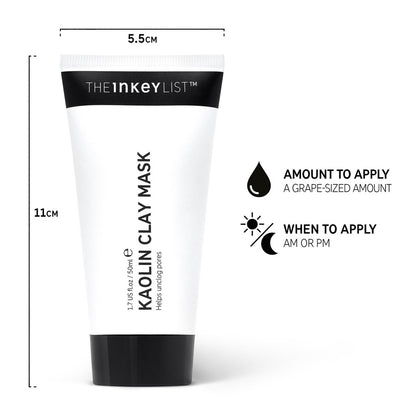 The Inkey List Kaolin Clay Mask 50ml | Unclog Pores | Best for Oily Skin
