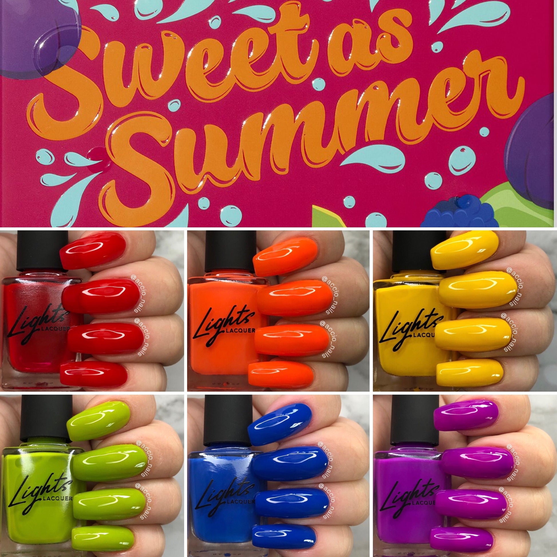 Lights Lacquer Summer Collection SWEET AS SUMMER | 6 pc Nail Polish Set