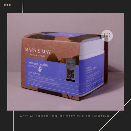 Mary & May Collagen Peptide Vital Mask EXP 01.27 | 30 Mask Sheet Pack | Youth & Glowing