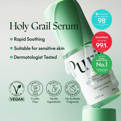PURITO Wonder Releaf Centella Unscented Serum | Rapid Soothing Serum