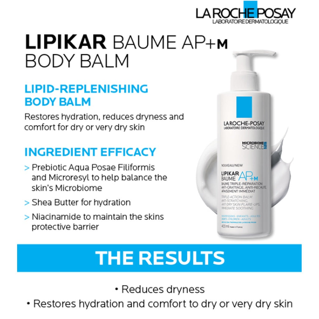 La Roche Posay Lipikar Baume AP+M Triple Repair Body Moisturizer for Dry Skin 400ml EXP 10.26