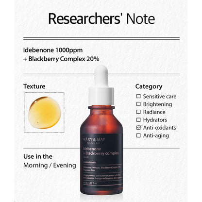 Mary & May Idebenone + Blackberry Complex Serum 30ml EXP 11.26