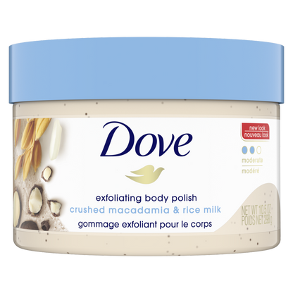 Dove Exfoliating Body Polish 298g MACADAMIA & RICE - MODERATE
