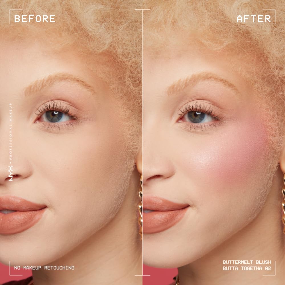 NYX Buttermelt Powder Blush 5g | Fade & Transfer Resistant 02 BUTTA TOGETHER