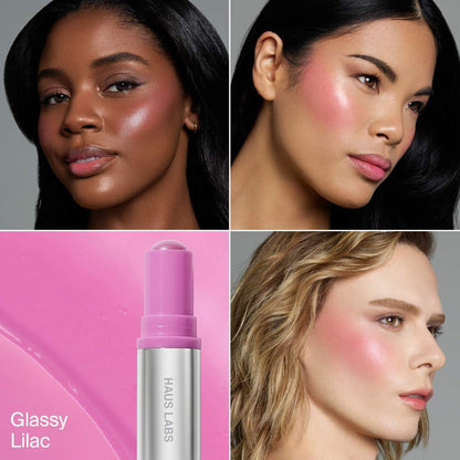 Haus Labs Color Fuse Glassy Blush Balm 5g | Lip + Cheek Blush Balm Stick GLASSY LILAC