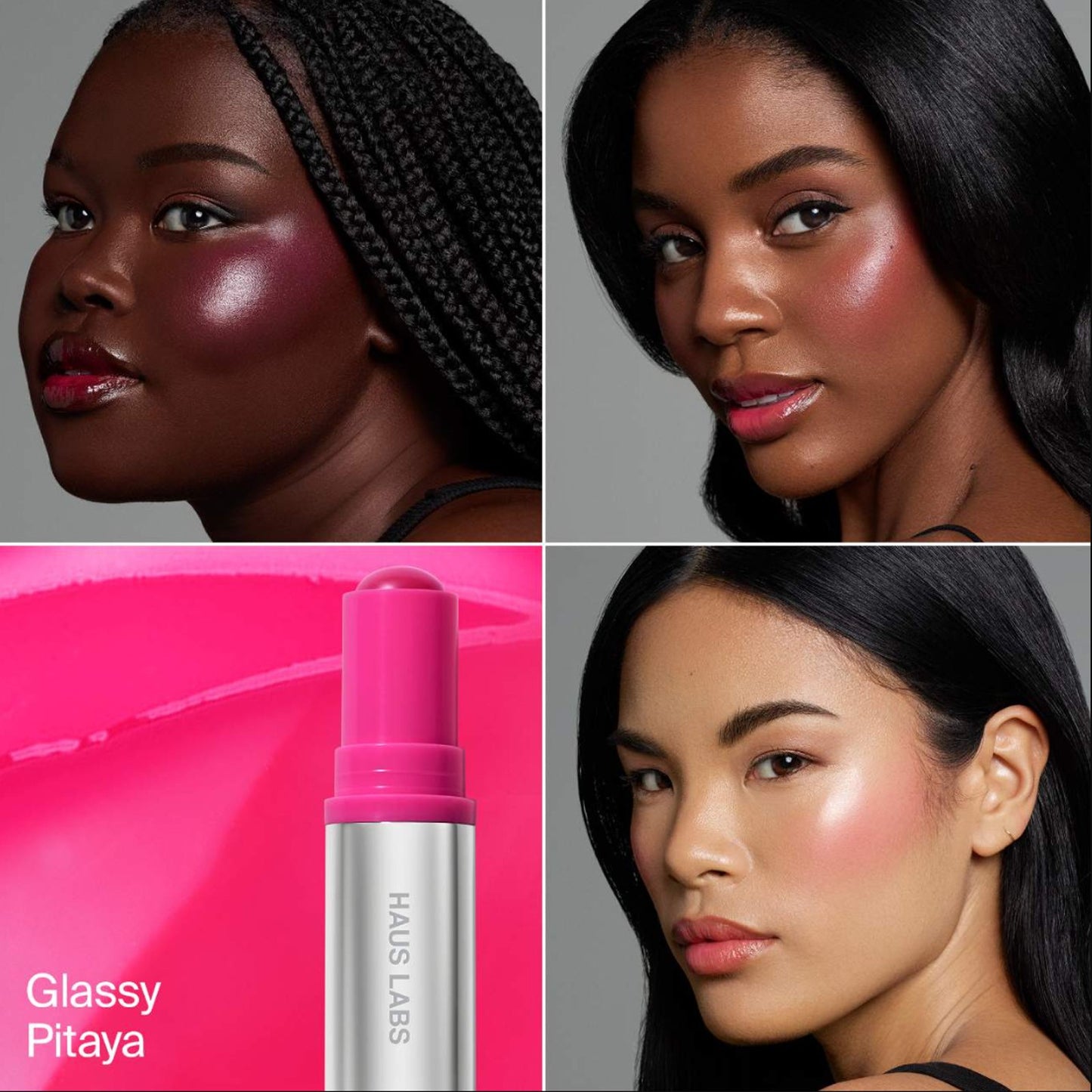 Haus Labs Color Fuse Glassy Blush Balm 5g | Lip + Cheek Blush Balm Stick GLASSY PITAYA