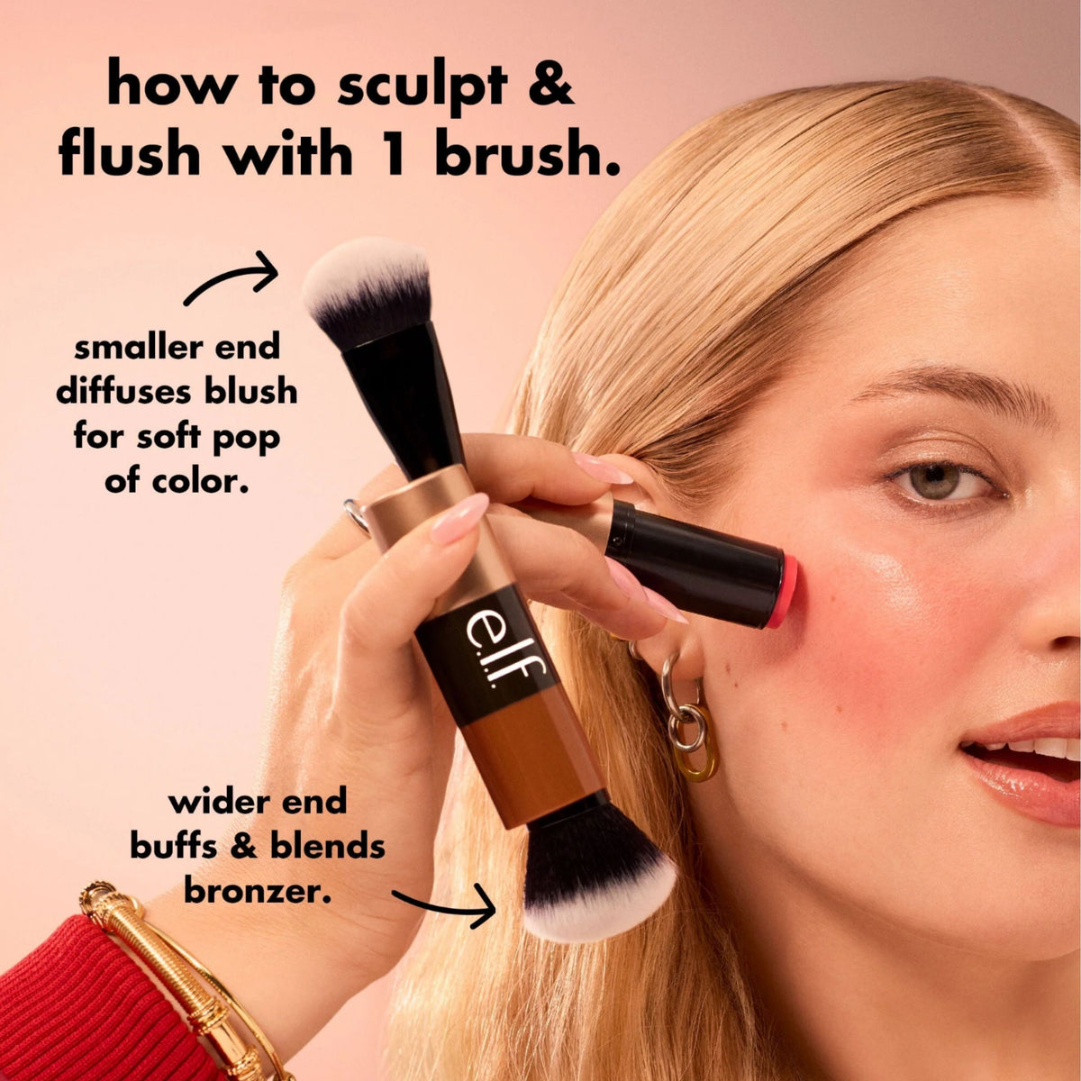 ELF Cream Blush & Bronzer Duo Brush